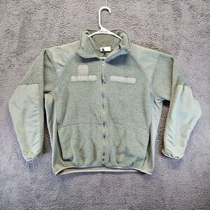 US Military Fleece Jacket Cold Weather Gen III Size Medium Regular Green Zip Up